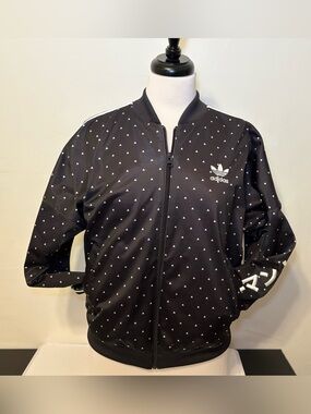 adidas Originals X Pharrell Williams Black Triangle Printed Bomber Jacket S